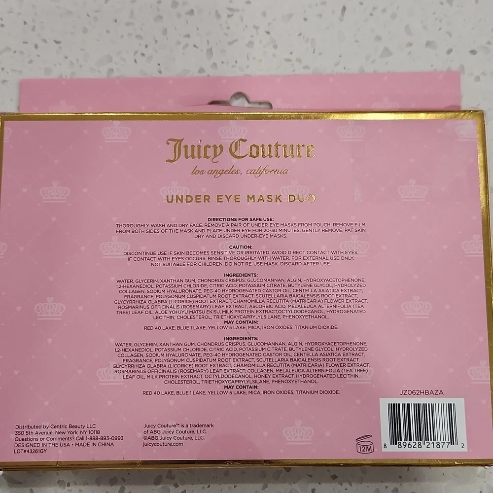 💕▪️Juicy Couture ▪️12 Pk hydrogel Under Eye Mask Duo Vitamic C, Collagen